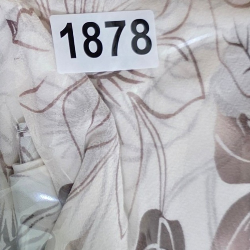 Ann Taylor Loft 100% Silk Floral V-Neck Midi Dress Brown Cream Size 8 - Picture 10 of 10